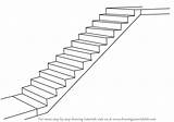 Staircase Draw Step Drawing Stairs Cartoon Stair Tutorials Everyday Objects Starcase Choose Board sketch template