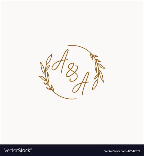 aa wedding initials logo design royalty free vector image