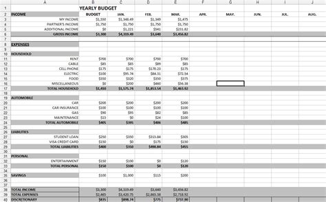 yearly bills spreadsheet db excelcom