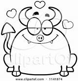 Devil Clipart Chubby Cartoon Thoman Cory Vector Outlined Coloring Royalty Fat sketch template