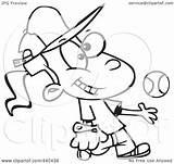 Girl Tomboy Baseball Tossing Catching Outline Illustration Cartoon Royalty Toonaday Rf Clip Regarding Notes Clipart sketch template