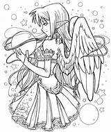 Coloring Pages Gothic Fairies Anime sketch template