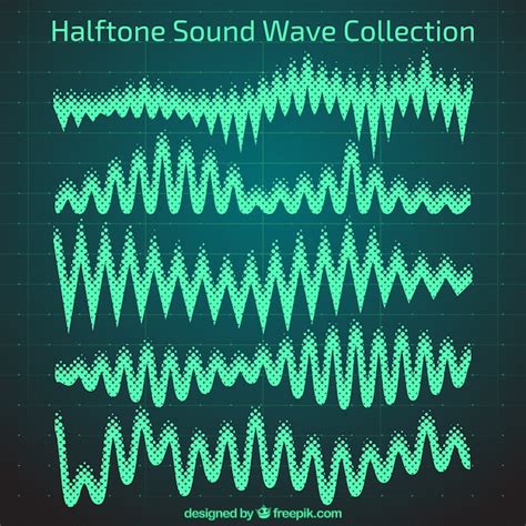 vector pack  green sound waves