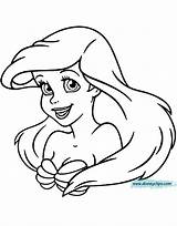 Coloring Ariel Mermaid Pages Little Face Disneyclips Ausmalbilder Ausmalen Regal Academy Sebastian Gif Smiling Hair Funstuff sketch template