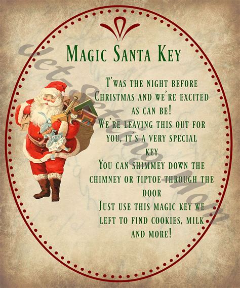 magic santa key     printable poem holidaycrafts