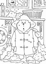 Coloring Pages Bear Washing Machine Paddington Clothes Wash His Spanish Christmas Getdrawings Getcolorings Mystery Tulamama Color Printable sketch template