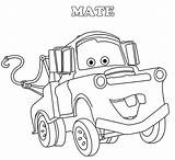 Mater Tow Coloring Car Mcqueen Colorluna sketch template