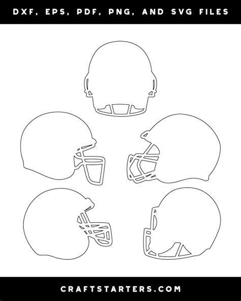 football helmet outline patterns dfx eps  png  svg cut files