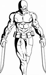 Deadpool Superhero sketch template