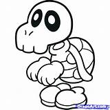Mario Coloring Bones Dry Koopa Pages Bros Troopa Super Characters Game Drawing Paper Star Draw Printable Kids Drawings Cancer Step sketch template
