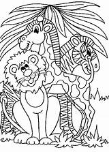 Jungle Coloring Animals Pages Animal Safari Printable Wild Kids Colouring Color Preschool Cute Sheets Sheet Colour Zoo Dieren Bestcoloringpagesforkids Book sketch template