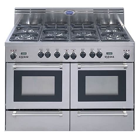 delonghi   stainless steel freestanding dual fuel gas range