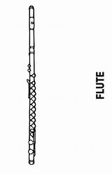 Flute Instrument Coloring sketch template
