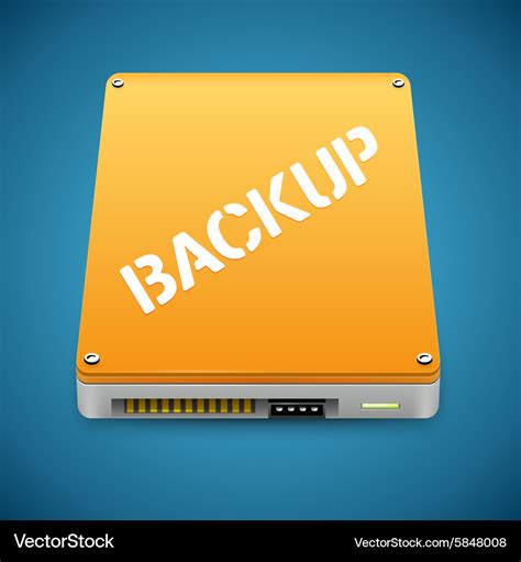 portable data backup hard disc drive icon vector image