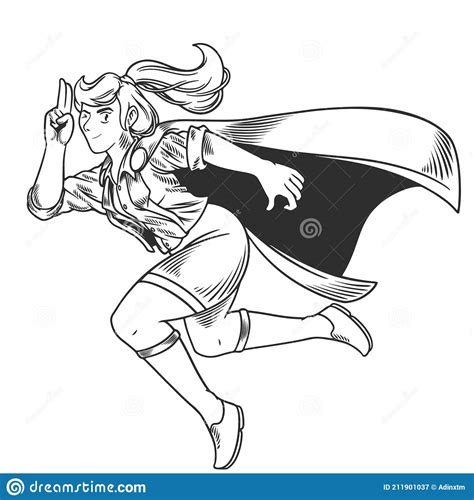 une super héroïne jeune fille belle et forte en costume élégant volant