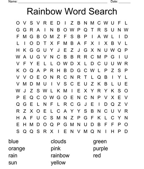 rainbow word search wordmint
