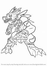 Digimon Weregarurumon Draw Drawingtutorials101 sketch template