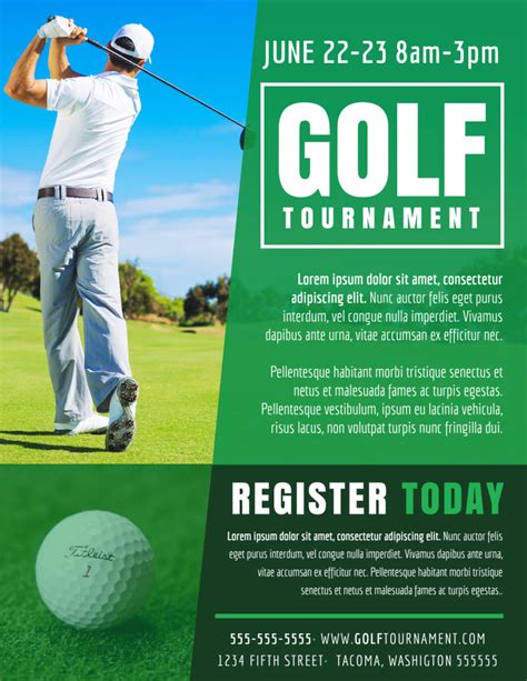 golf tournament registration flyer template mycreativeshop