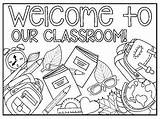 Welcome Coloring Classroom Sheet Grade Teacher Subject sketch template