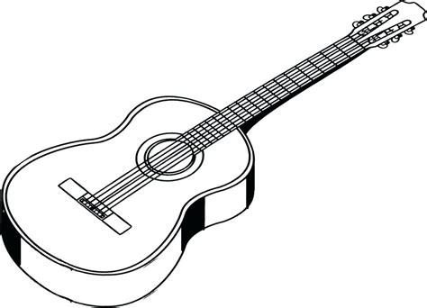 classic guitar coloring page  printable coloring pages  kids