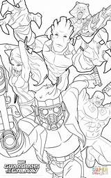 Guardians Galaxia Colorear Guardianes Groot Ausmalbild Supercoloring Vengadores Galaxie Wonder Squad sketch template
