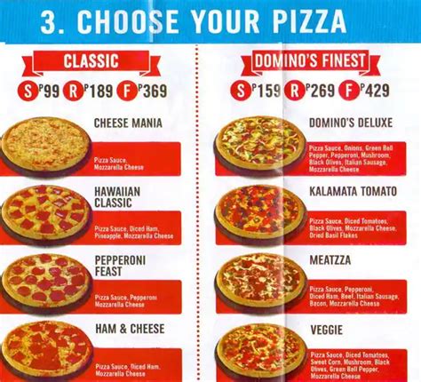 dominos pizza menu menu  dominos pizza legaspi village makati city zomato philippines