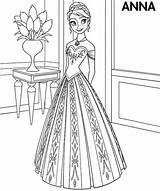 Coloring Anna Frozen Pages Princess Dress Disney Beautiful Dresses Pretty Dressed Elsa Printable Print Barbie Wear Color Kids Rocks Cartoon sketch template