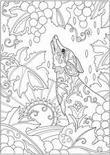 Dover Foxes Fanciful Fox Doverpublications sketch template