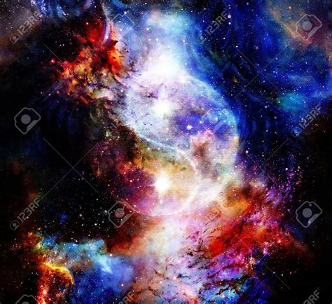 yin  symbol  cosmic space background stock photo