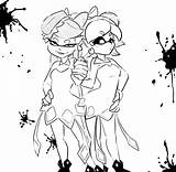Splatoon Pages Squid Coloring Template sketch template
