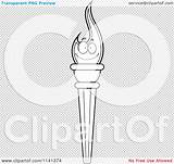 Cartoon Torch Olympic Happy Background Outlined Coloring Clipart Vector Thoman Cory sketch template