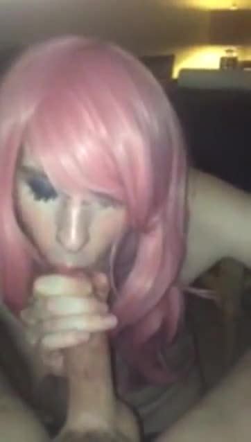 Pink Hair Drag Queen In Hot Action