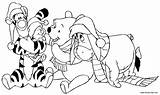 Christmas Coloring Pages Pooh Winnie Disney Colouring Kids Tigger Friends Kid Print Friendly Getcoloringpages Really Engage Popular Coloringhome sketch template