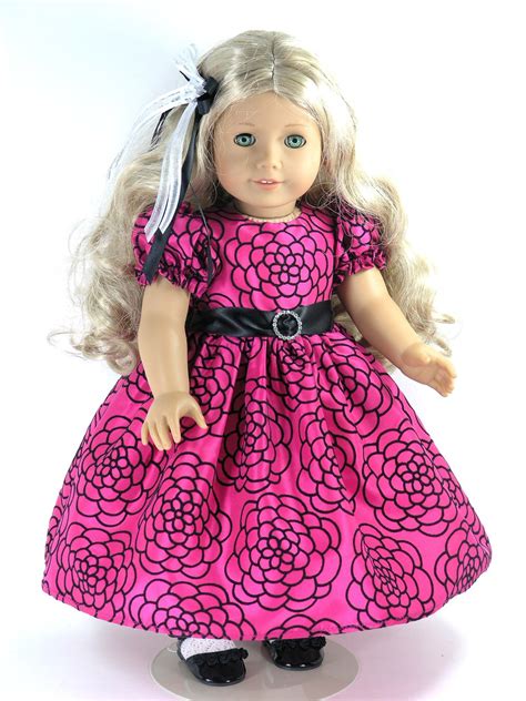 Pink Taffeta Handmade American Girl Doll Dress Exclusively Linda Doll