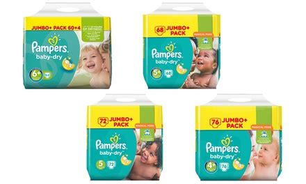 pampers baby dry jumbo  packs groupon goods