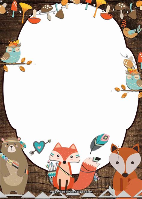 printable cute woodland animals writing paper df