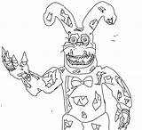 Nightmare Coloring Pages Naf Animatronics Bonnie Fan Template sketch template