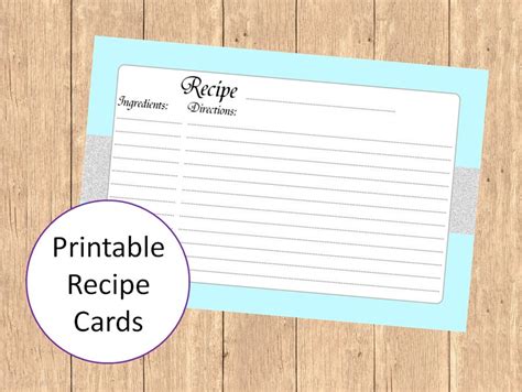 printable recipe cards  recipe cards instant  nicekoala