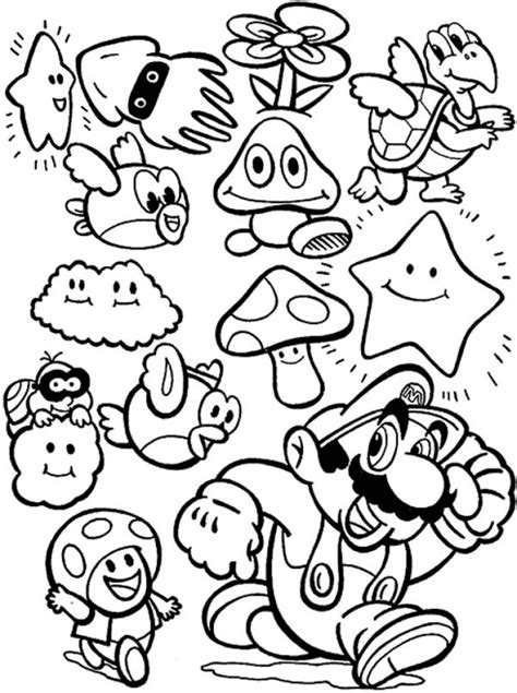 super mario coloring pages printable fc