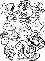 Coloring Mario Pages Super Printable Print sketch template