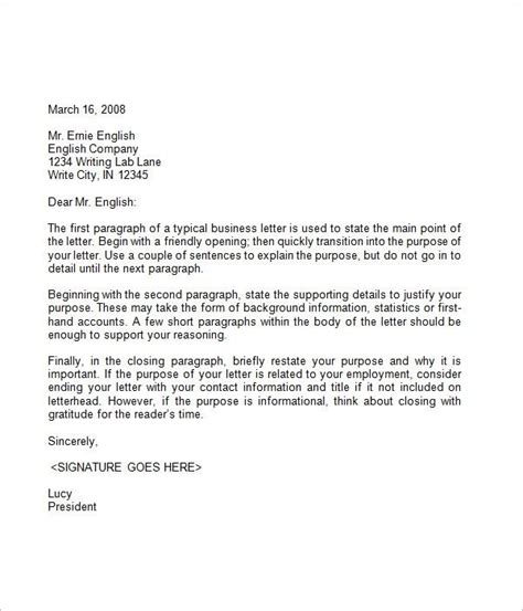 business closing letter business letter template business letter
