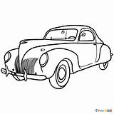 Cars Draw Lincoln Zephyr Retro 1940 1936 Drawdoo sketch template