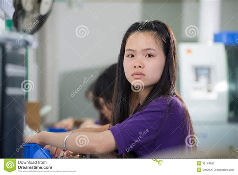 female worker on electronic factory in china stock image image of