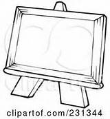 Easel Clipart Outline Coloring Royalty Rf Visekart Illustration Easels Class Clip Illustrations Clipartof sketch template
