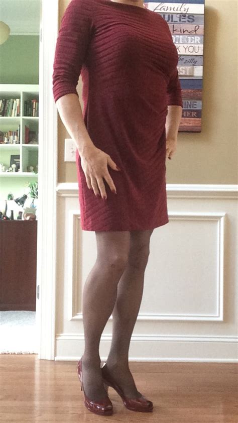Gray Pantyhose And Maroon Dress And Pumps A Little Color Fun Flickr