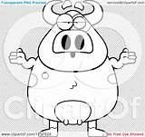 Cow Careless Shrugging Outlined Coloring Clipart Vector Cartoon Thoman Cory sketch template