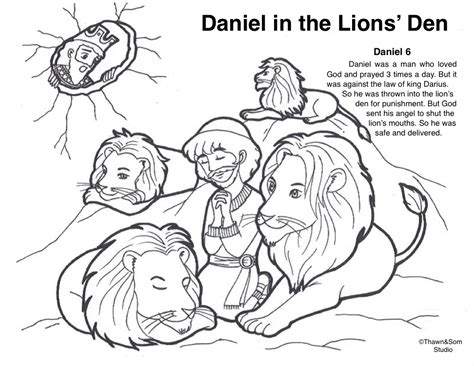 daniel   lions den coloring sheet ilse kluth