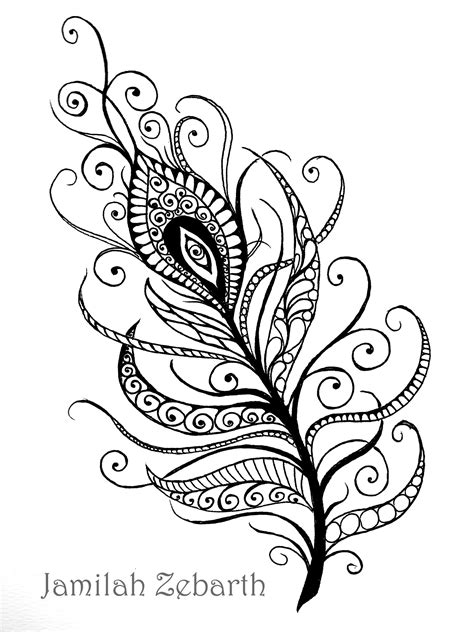 My Take On A Popular Feather Motif Zentangle Inspired