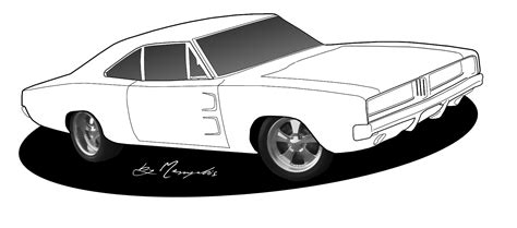 black  white  drawings  muscle cars page  clipart
