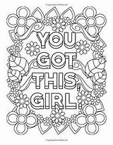 Coloring Pages Quote Inspirational Girl Got Power Printable Girls Adult Print Words Quotes Cute Book Books Colouring Adults Kids Color sketch template
